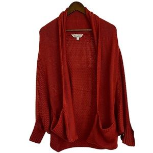 Davi & Dani chunky batwing sleeve, rust sweater, cardigan, women, small